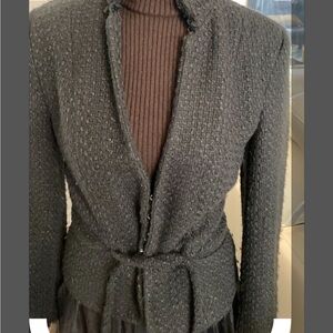 Zara Basic Charcoal Textured Blazer